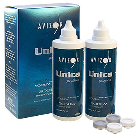 UNICA Sensitive 2x350ml + 1 Contact Lens Case