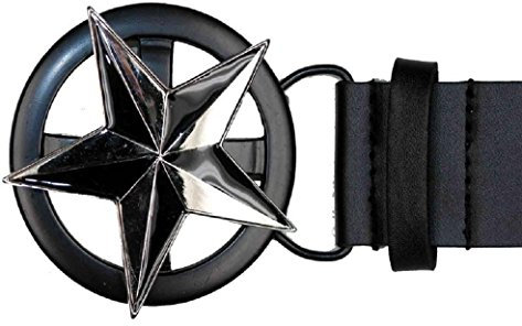 MB Bekleidung Gürtel mit Schnalle Stern auf Kreis aus Kunstleder