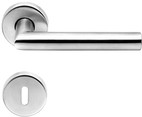 Lienbacher 60561090 Rosettengarnitur Typ Metro Buntbart Stift 8 mm, rostfreier Edelstahl