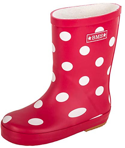 BMS Gummistiefel für Kinder aus Naturkautschuk - rot mit Punkten - 20