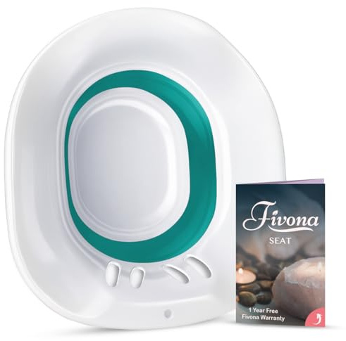Fivona Sitz Bath for Toilet Seat Postpartum and Hemorrhoids Care - Yoni Steam Seat - Foldable Basin for Epsom Salt Soak - Portable Bidet BPA Free Temperature Resistant - Universal Fit - Green