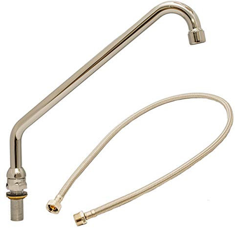 GOLDMAN SERVICE | Bec haut vertical pivotant pour robinet à pédale mélangeur de cuisine pour évier industriel d'hôtellerie. Pièce de rechange pour robinet à pied poussoir de lavabos d'hôpitaux