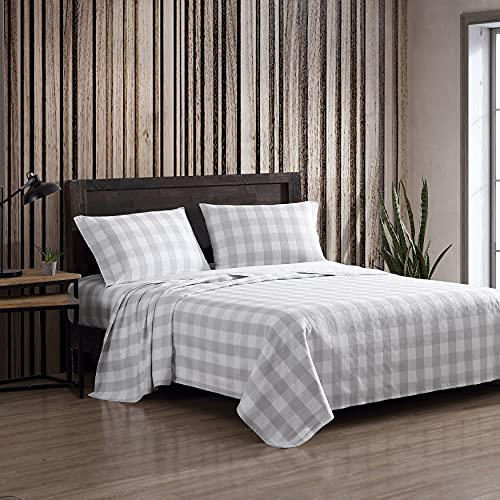 Eddie Bauer - Set di biancheria da letto in flanella di cotone, spazzolato per una maggiore morbidezza, accogliente decorazione per la casa (Lakehouse Plaid, Queen)