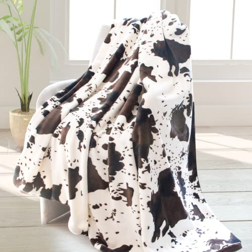 HSEEC Coperta con stampa di mucca, in morbido pile di flanella, accogliente, calda, leggera, per tutte le stagioni, per divano, letto, per adulti, bambini, ragazzi, ragazzi, idea regalo, 127 x 152,4