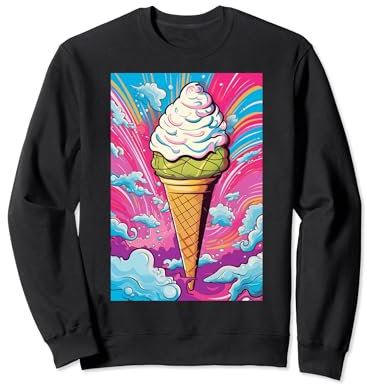 Gaufrier glacé cornet de glace glace pop art vintage rétro glacé café glacé Sweatshirt