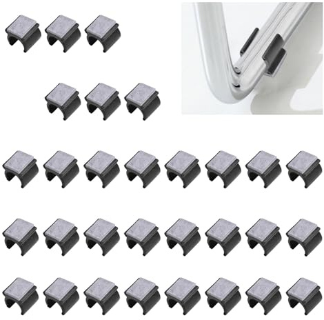 UFURMATE Almohadillas para Sillas, 30 Piezas Protectores de Suelo de Plástico con Almohadillas de Fieltro y Tornillos, Protectores de Tubo en Forma de U Tapas Antideslizantes para Patas de Sillas de