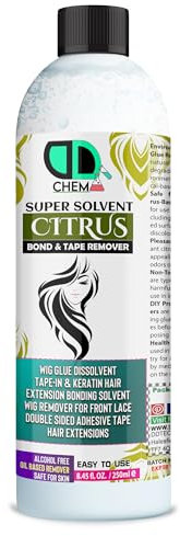 Bond & Tape Remover Super Solvent, Hair Extensions Remover Easy to Use Citrus Oil Enriched Adhesive Tape Remover Wig Glue Dissolvent Gentle on skin best multipurpose remover Alcohol free (250ml Cap)