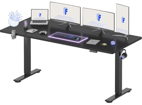FLEXISPOT Escritorio Eléctrico Ajustable en Altura 200 x 80 cm - Control Manual con Memoria - Standing Desk Escritorio para Computadora - Escritorio de pie para Oficina y hogar (Negro)