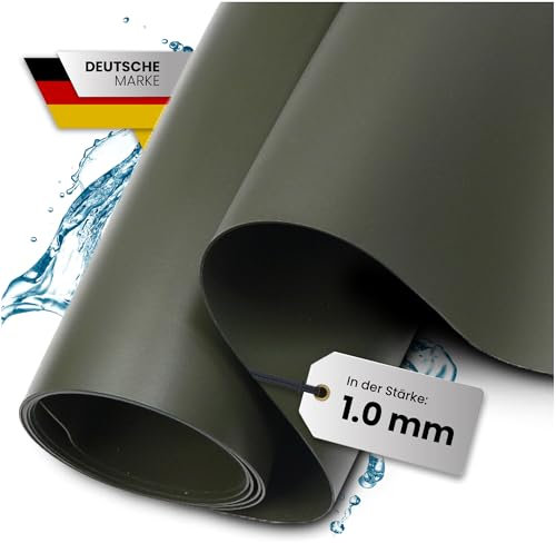 TeichVision - Premium PVC Teichfolie olivgrün - Stärke 1 mm - 2 m x 1 m/PVC Folie olivgrün geeignet für Teiche, Biotope, Naturschwimmbäder