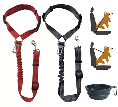 DKDDSSS 2 Pezzi Cintura di Sicurezza per Cani Auto - Cintura Auto per Cani