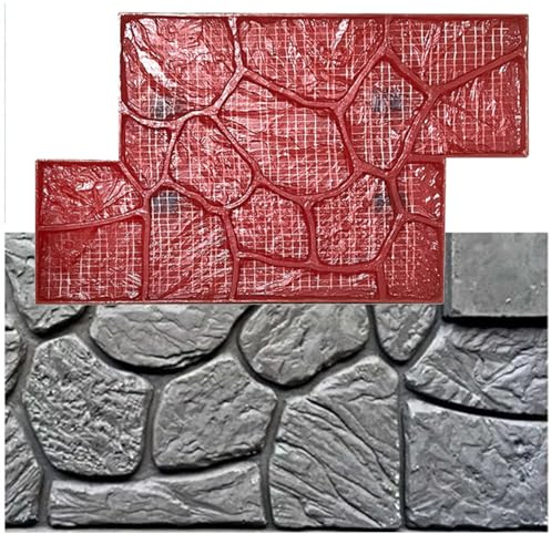 Tampon de ciment en béton – Tapis texturé en caoutchouc durable pour impression murale et sol – Pavés d'allée de jardin pour projets de bricolage