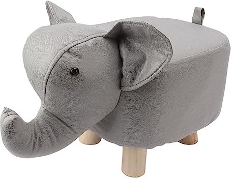 OPPWONG Animal Otomana, Taburete de Reposapiés de Pie Pequeño Taburete de Pie para Niños en Forma de Elefante con Colchón Suave y Acolchado para Dormitorio, Silla, Debajo del Escritorio,