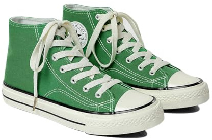 SIUSUMFO Adulto Zapatos De Lona Hombre Sneakers Alta Clásico Zapatillas de Deportivos Running Casuales Zapatos Atléticos 40.5 EU Verde Oscuro