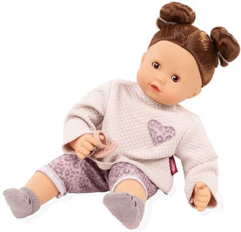 Götz 2527122 Maxy Muffin Graue Katze Puppe - 42 cm große Babypuppe mit braunen Schlafaugen, braune Haare und Weichkörper - Weichkörperpuppe in 9-teiligen Set
