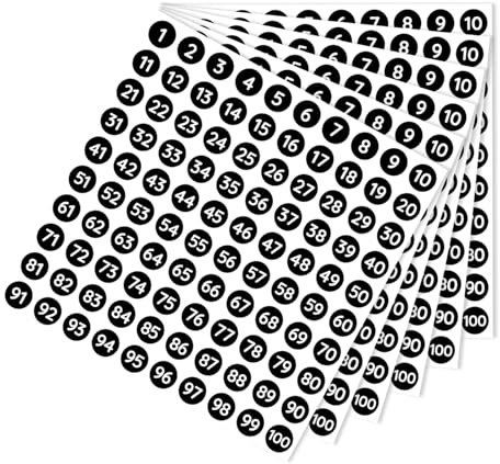 SUNNIFLY 30 Hojas Numeros Adhesivos, Pegatinas Numeros Adhesivos 1-100, Resistente a la Intemperie, para Oficinas, Escuelas, Habitaciones, Almacenes (Negro)