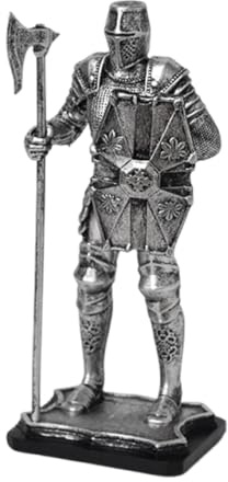 Fuwraixis Scultura di soldato medievale, Statua del guerriero spartano, Cavaliere retrò Modello del figura, decorazione per giardino da ufficio domestico, Regali da collezione