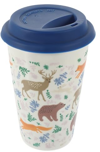 SUPVOX Taza de Cerámica de Navidad sin Asa con Tapa de Silicona y Cuchara, Capacidad 350 Ml, Taza para Café y Té, Adecuado para Fiestas Navideñas y Uso en Hogar y Oficina Color Aleatorio