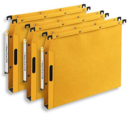 Elba Ultimate Velcro pour Armoire Lot de 25 Dossiers Suspendus Fond 30mm Jaune