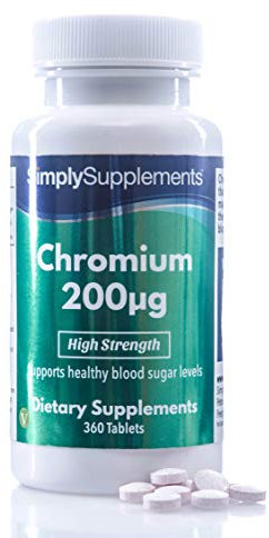 Chrom 200µg - 360 Tabletten - geeignet für Veganer - Versorgung für 1 Jahr - SimplySupplements