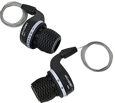 microSHIFT 3X7 Speed Compatible for Shimano Bicycle Twist Grip Shift Gear Shifters…,Black