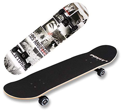 HIOD Skateboard 7 Schicht Birke Deck ABEC-7 Kohlenstoffstahl schnelle Geschwindigkeit Lager Seagull Spray Bracket 79 * 20 cm,B