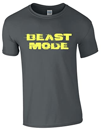 PRINTS TO MAKE YOU SMILE Beast Mode | Gym T-Shirt |Grey | XX-Large