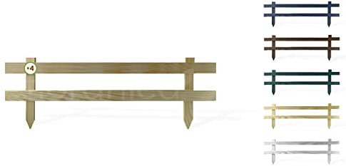 Floranica Liten trädgårdsstaket 4 st. 30 cm x 100 cm obehandlad – Mini stickstaket, dekorativt staket, friesiskt staket, spjälstaket, för nedstickning, trädgårdsstaket rabattstaket impregnerat furuträ