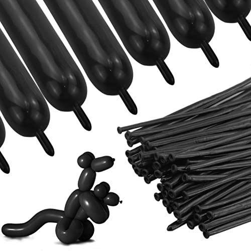 260q Lange Ballons, Transparente Modellierballons, 100 StüCk Verdrehte Tierballons, Lange Magische Latexballons FüR Geburtstag, Hochzeit, Weihnachtsfeier, Ballons – (Schwarze Luftballons)