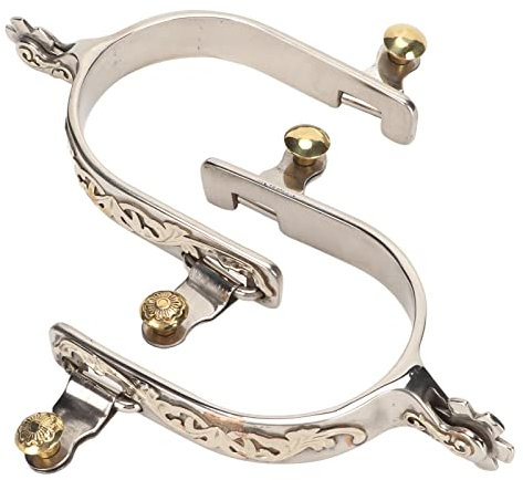 Focket Western-Cowboy-Sporen, 1 Paar Pferdesporen aus Edelstahl, Western-Pferdesporen mit Drehbarem Zahnrad, Retro-Feine Verarbeitung, Herren- und Damen-Stiefelsporen für den Reitsport