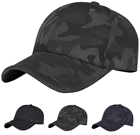 iMeshbean Basecap Herren Damen, Verstellbar Baseball Cap Schirmmütze Modische Camo Kappe Snapback Cap Sommer Mütze Casual Outdoor Hut für Sport Reise Freizeit (Dunkelgrün)