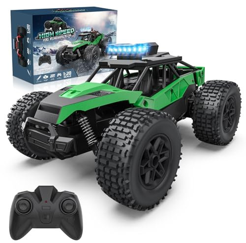 Mieryd Ferngesteuertes Auto, Kinder Spiele ab 6 7 8 9+ Jahre, 2,4Ghz 1:20 Ferngesteuerter LKW Lastwagen mit Led Licht Monster Truck RC Auto Spielzeug Geschenke Weihnachten Geburtstags Jungen Mädchen