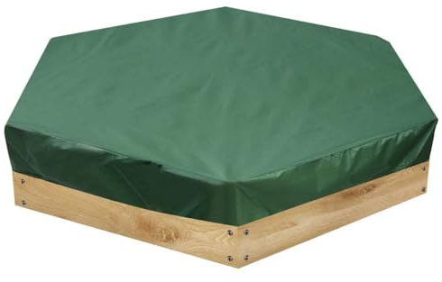 NCONCO Bâche de bac à sable hexagonale, bâche de bac à sable hexagonale, pour jouets, jardin, vert, extérieur (175 x 150 cm)