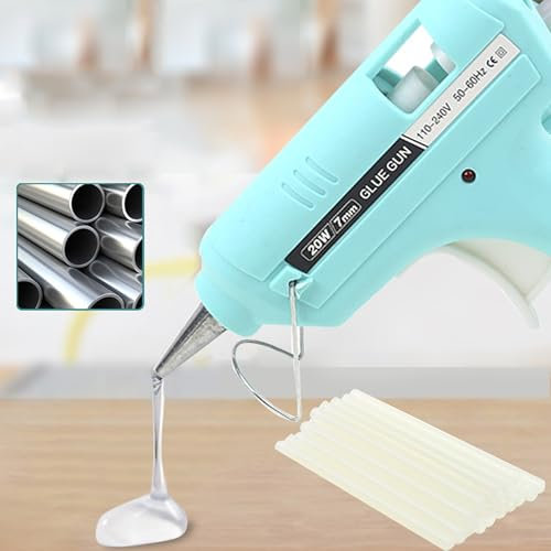 WYFCR Pistola de Pegamento con 30 Barras de Pegamento, Diseño Anti Vertido, Calentamiento Rápido, fácil y rápido de usar, para Manualidades, Hogar, Bricolaje, Oficina, Arte, Reparación(Verde)