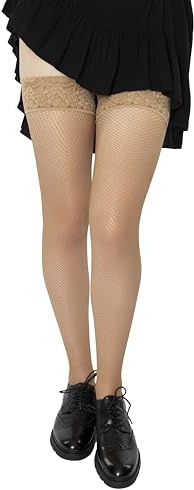MANA MANA Bas Résille Autofixants Confortables Et Tendance Pour Femmes | Bas Autofixants Tendance Pour Toutes Les Occasions | Plusieurs Couleurs | Parfait Pour Toutes Les Femmes, Visone, M/L