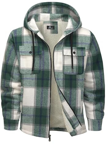 zitysport Camisa Chaqueta Hombres Con Bolsillo Pecho Forro Polar A Cuadros Chaqueta Con Capucha Forro Polar Camisas Invierno Capucha De Franela Hombre Sudadera