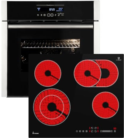 KKT KOLBE | Autarkes Herdset | 60cm Einbaubackofen EB8016ED | 59cm Kochfeld CH5901RL | Katalyse | Drehspieß | Pizzafunktion | Grill | Heißluft | Teleskopauszüge | Automatik-Timer | SET8016CH59RL