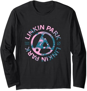 Logo Linkin Park Spill Maglia a Manica, Unisex per Adulti, Nero, M