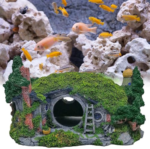 BAIFULAI décoration et aquarium - 16,5 x 11 x 11 cm - Accessoire de château de Hobbit - En polyrésine