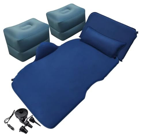 CMOLVUR Auto-Luftmatratze, kompatibel mit VW, aufblasbare Rückenlehne, für Sitzkissen, Outdoor, Camping, Schlafmatte, Reisebett, Innenzubehör (blau)