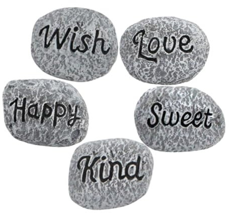 BESTonZON 5pcs Natural Pebbles for Aquarium Decorative Stones for Plants Vases Reusable Gravel for Landscaping Fish Tank Decorations Garden Micro Landscape Decor