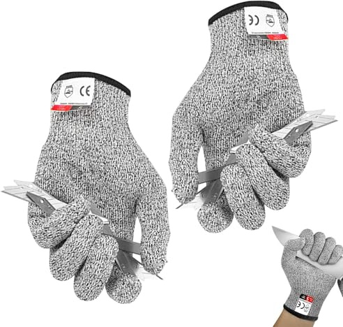 Guantes resistentes a corte - Guanttes de seguridad de nivel 5 para cocina, guants de manipulación de alimentos anti -cortes | de protección a prueba de rebanadas duraderas, equipo de escudo d