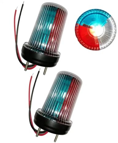 MNMIOIO Boat Lights, Marine Boat LED Lamp, Replaceable Imprint Three-Color Anchor Navigation Light 10-24VDC(00118-LEDBulb 2PCS)