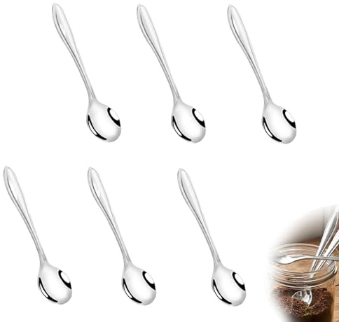 tiyiyok 6 cucchiaini da caffè, cucchiaini da tè, cucchiai per spezie, cucchiaini da espresso, piccoli, adatti per tè, caffè, dessert, spezie ed erbe aromatiche