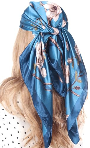 Traziewell Satin Silk Hair Wrap for Sleeping Head Scarfs for Women Men Square Scarves
