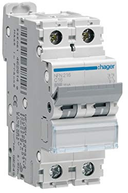 disjoncteur 2 pôles - 6-10ka - courbe d - 32a - 2 modules - hager ngn232