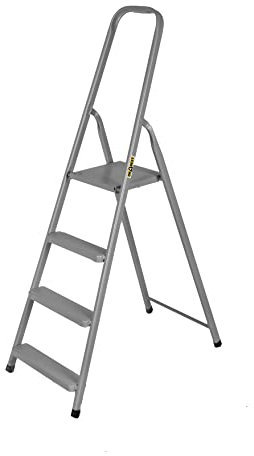 DRABEST Échelle Escabeau 4 Marches Charge Max 125 kg Marche Pied Pliable Escabeau Léger Domestique Multifonction