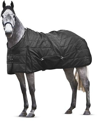 HORZE Nevada Medium Weight Stable Blanket 200g - Black - 75 in