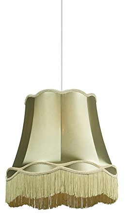 Qazqa - Retro Retro Hängelampe I Pendellampe I Pendelleuchte grün 45 cm - Granny I Wohnzimmer I Schlafzimmer - Textil Rund - LED geeignet E27