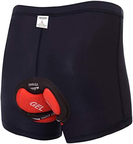 SKYSPER Calzoncillos Ropa Interior Ciclismo para Hombres Culote Pantalones Cortos Deportivos Gel 4D Acolchada para MTB Ciclismo Bicicleta al Aire Libre Transpirable Secado Rápido