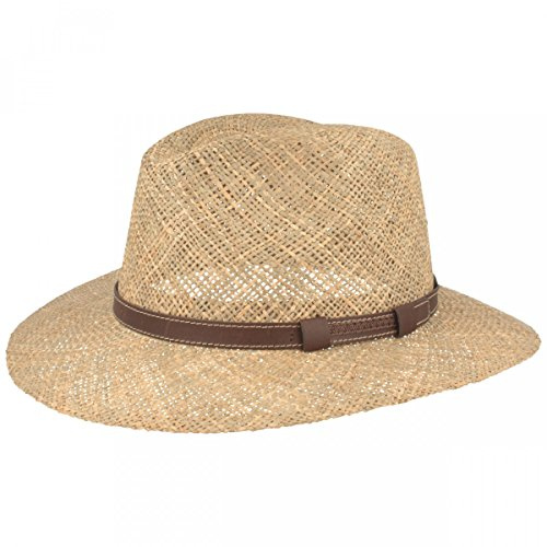 Breiter Strohhut Sonnenhut Made IN Italy 100% Seegras Traveller Besonders Leicht Flexibel Hautfreundlich Bequem